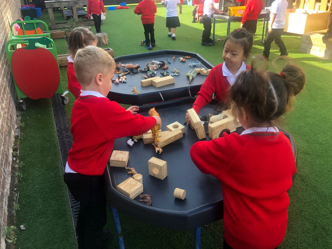 Reception Pupils Playing